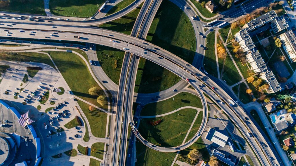 Aerial photography of concrete bridge